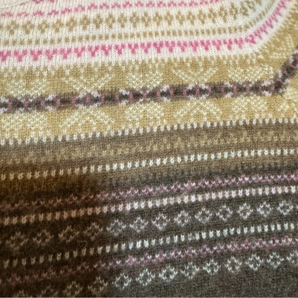 Lands' End Pink and Brown Cashmere Sweater - Picture 2 of 4